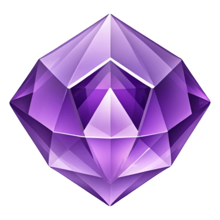 A purple amethyst crystal with shimmering facets.

































































 sticker