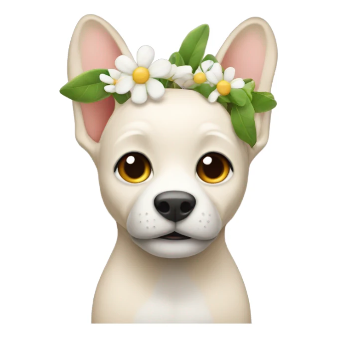emoji with flower in ear  sticker