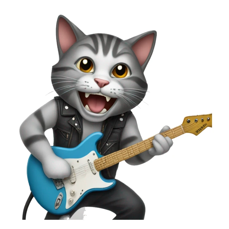 Cat jamming to hard rock music sticker