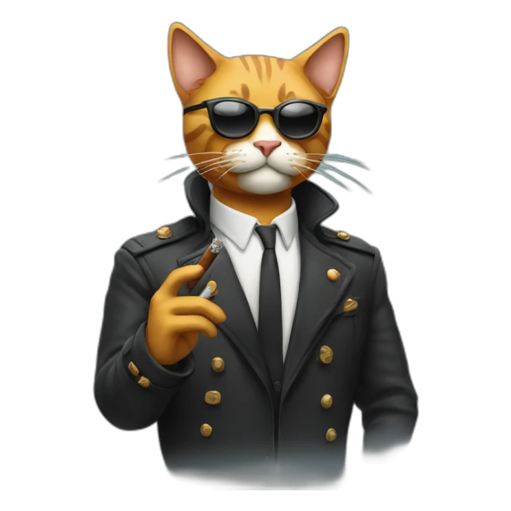 cool cat with cigarr sticker