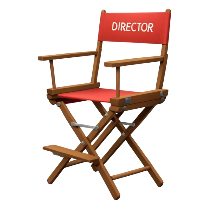 Director’s chair – foldable chair with “Director” text. sticker