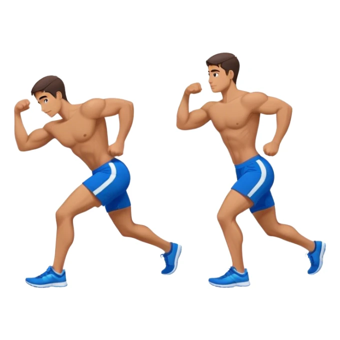 side-view of fit guy with blue shorts glute-bridges sticker