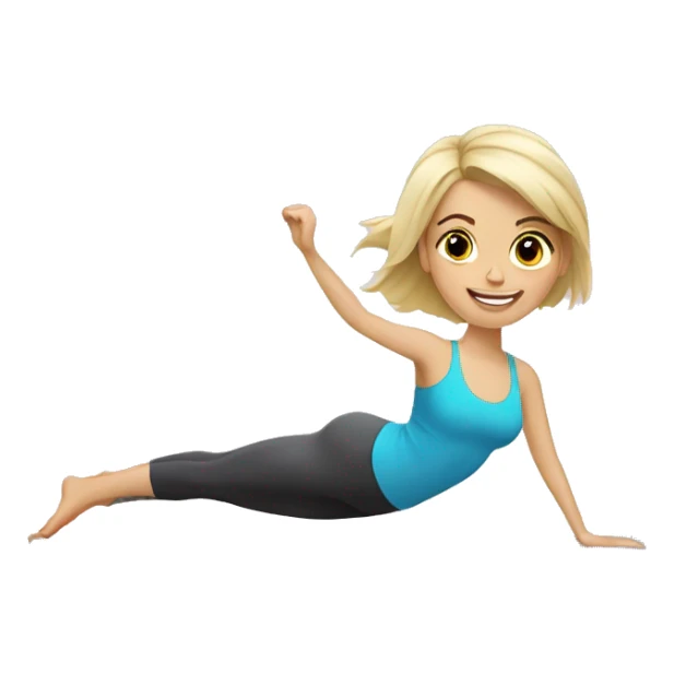 Blonde girl on Pilates reformer  sticker