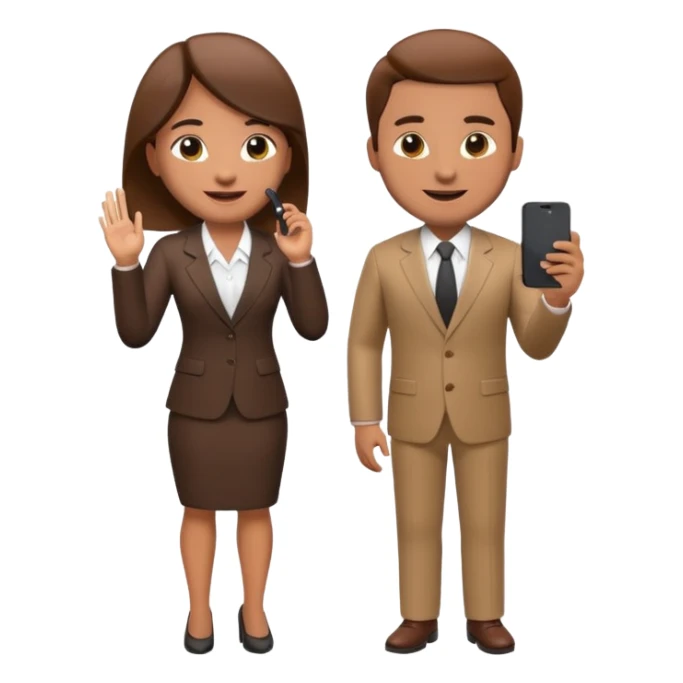 A 3D full body MNC Employee bitmoji talking on mobile with someone sticker