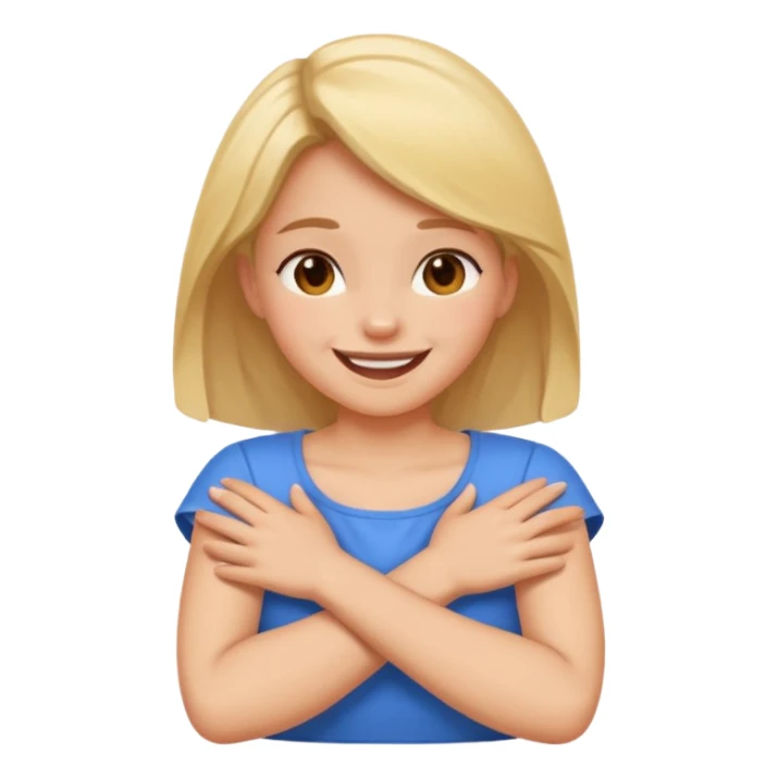 Arms crossed around on neck laughing girl  sticker