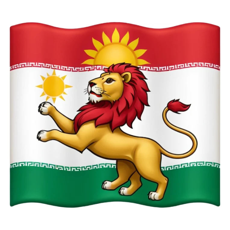 Iran flag with lion and sun logo sticker