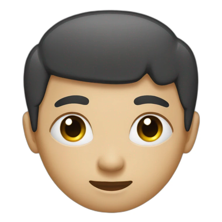 black round square head with no facial features except big white eyes with big black pupils sticker