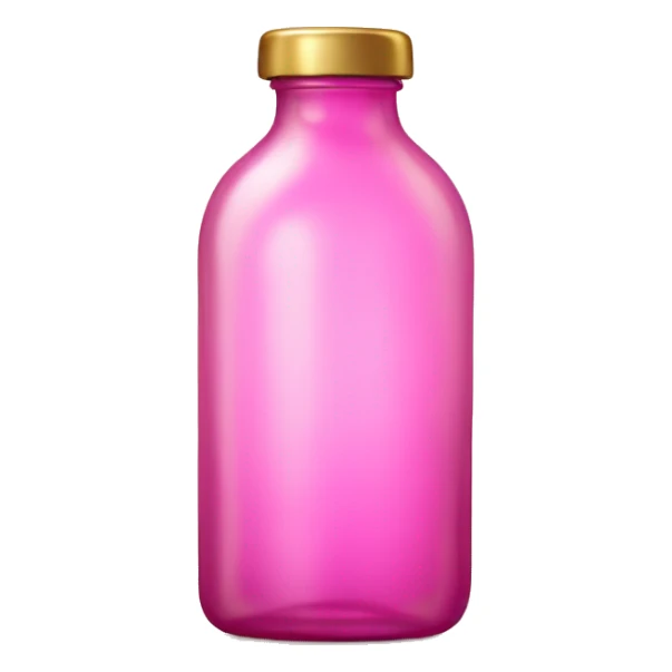 Gold glass bottle with pink lid  sticker