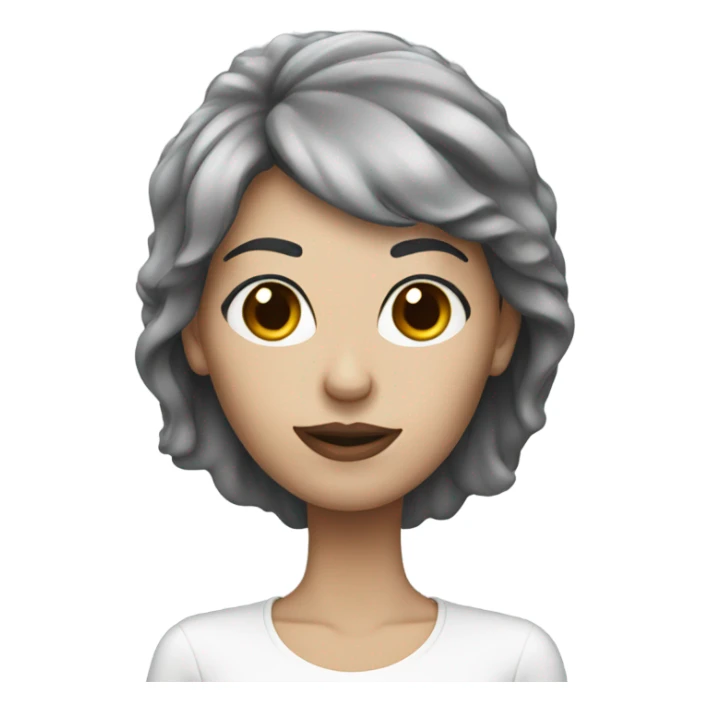 salt and pepper hair woman sticker