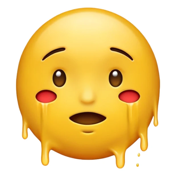 Emoji amarillo llorando, que le salgan lágrimas y que este como detiriendose sticker