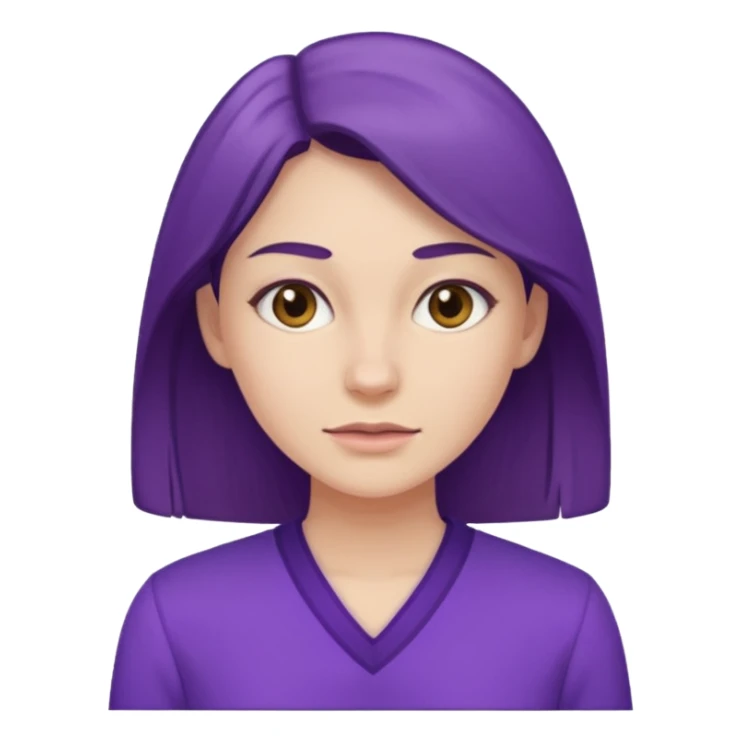 A young woman in 30s with purple clothes sticker