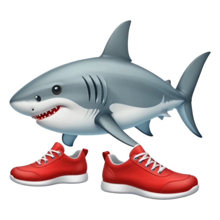 Tiburón con zapatos rojos sticker