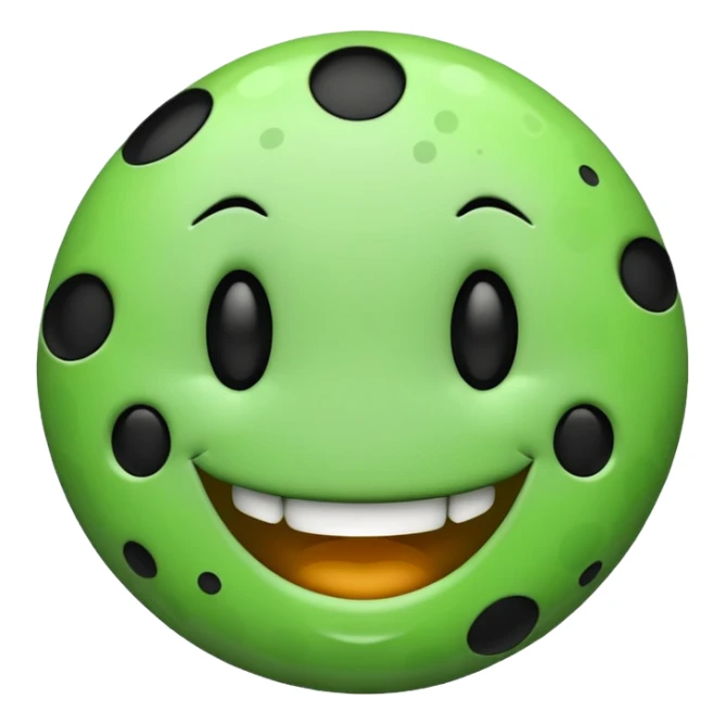 Smiley face regular but have green and black spots and cavities  sticker