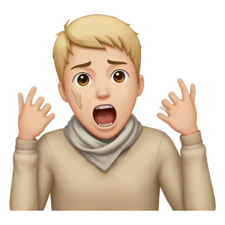 person holding their neck screaming sticker