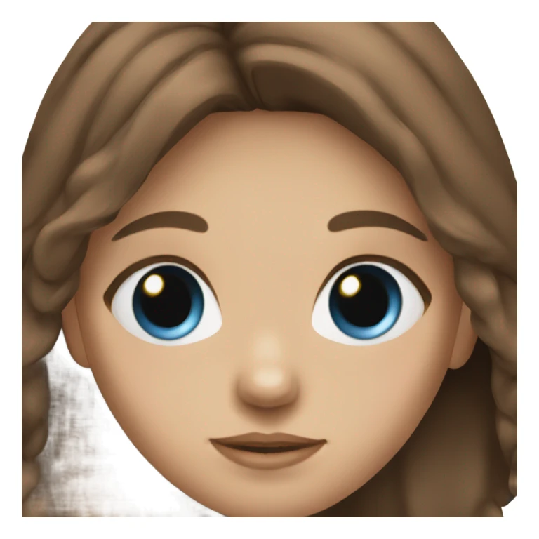 Brown hair blue eyed girl sticker