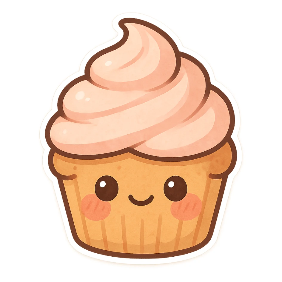 Chibi Cupcake Blush sticker