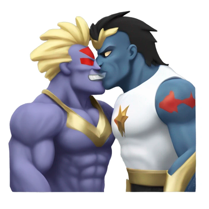 Machamp kissing Johnny Bravo sticker