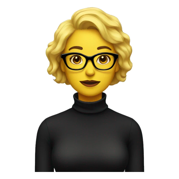 yellow woman in glasses and black turtleneck sticker