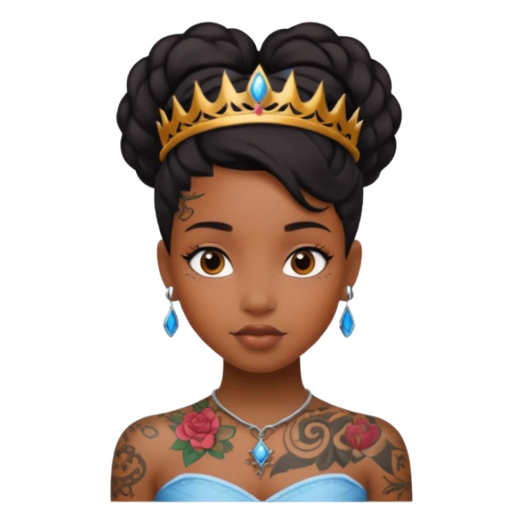 Tattooed princesses black girl sticker
