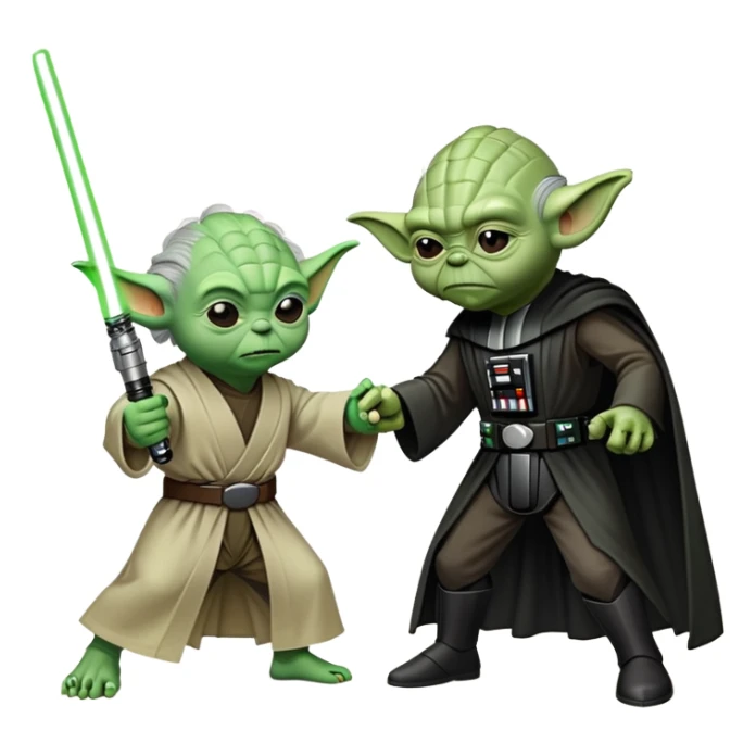yoda from star wars  fighting Darth vader with light sabre sticker