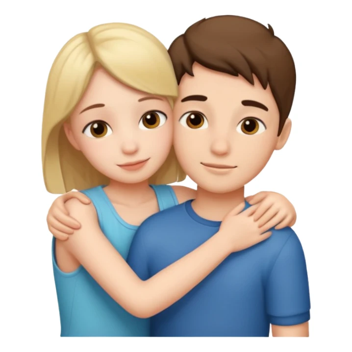 Boy and girl hug sticker