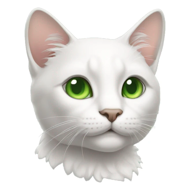 cat kornish rex white with green eyes  sticker