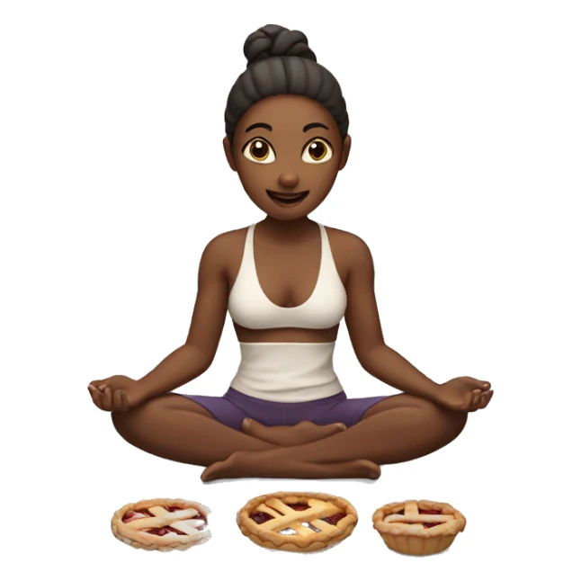 Yoga girl eating a pie sticker