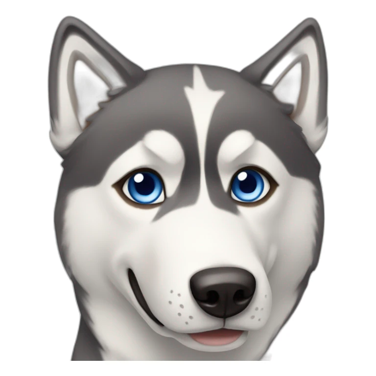 Husky with one blue eye and one brown eye waving sticker