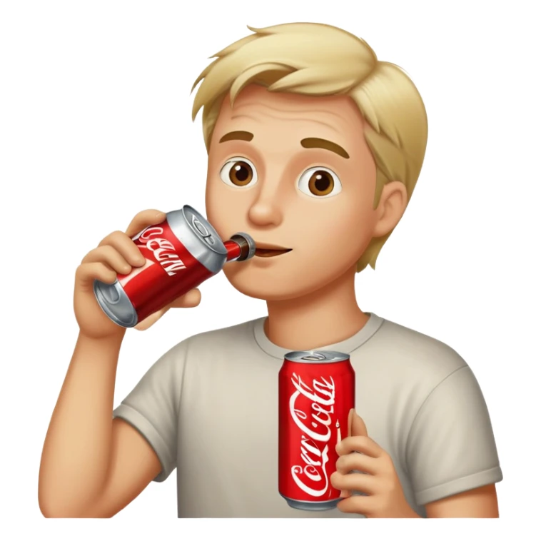 dirty blond man drinking a can of coke sticker