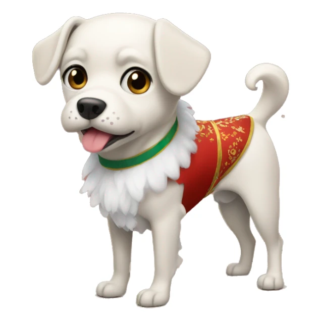 A dog dressed in a New Year's costume sticker