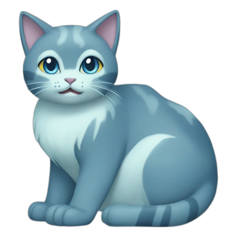Sitting-bicolor-ice-type-blue-cat-pokemon sticker