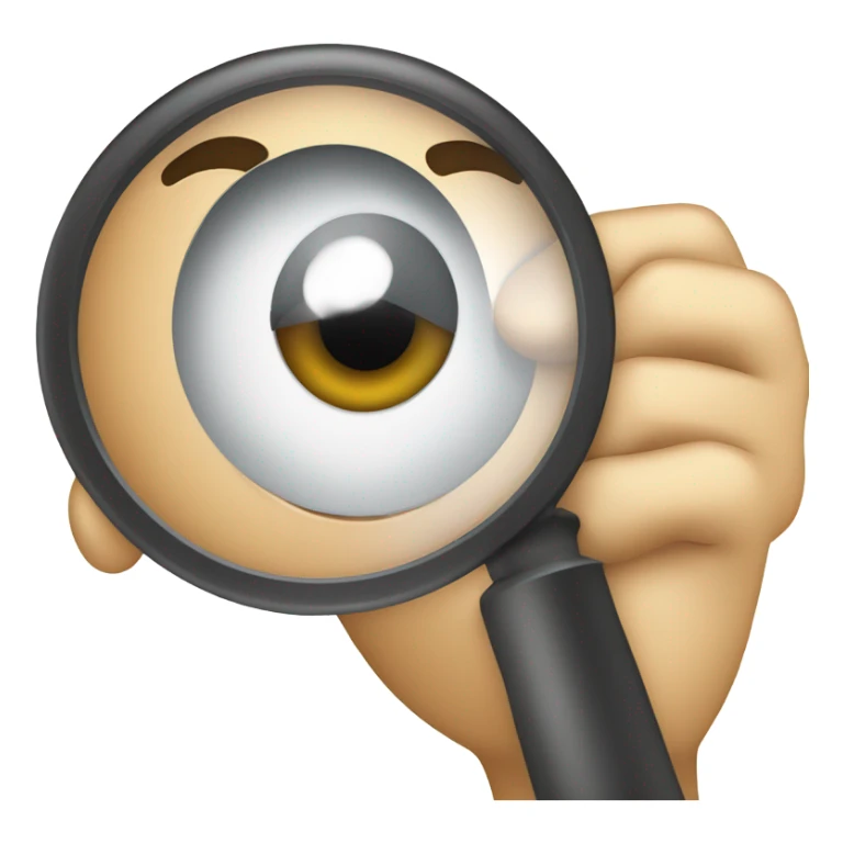 Person holding magnifying glass sticker