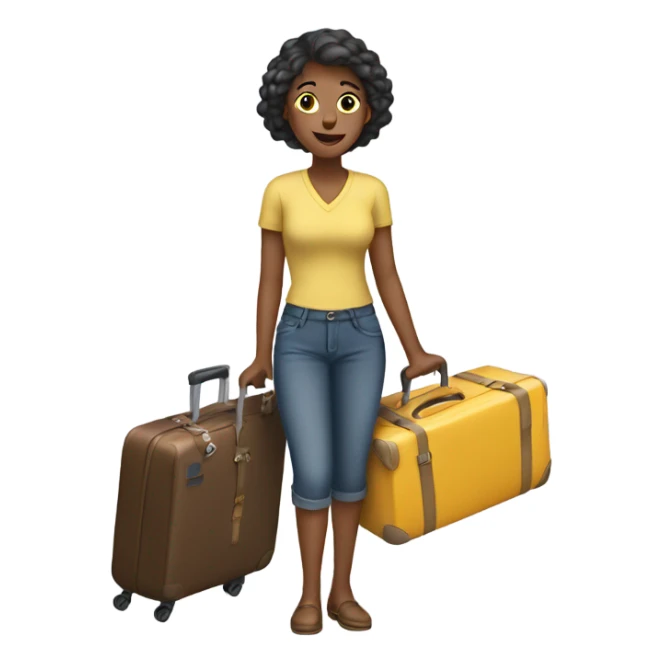 Woman packing a suitcase sticker