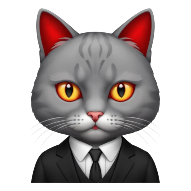 cat corleone mafia, red eyes, close head photo sticker