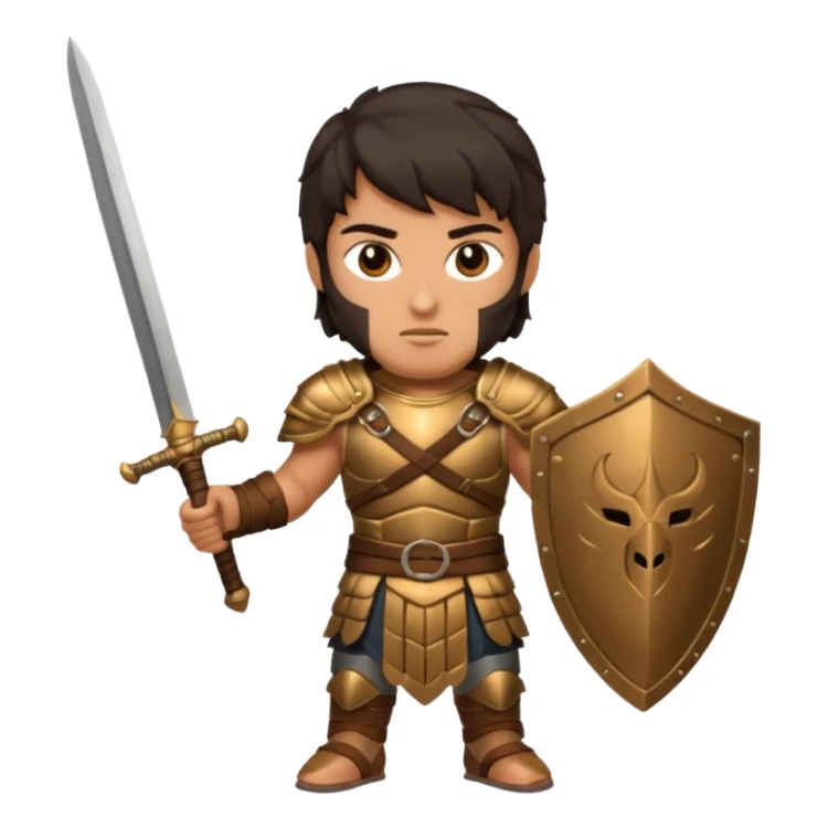 Gladiator with dark hair and dual sword sticker