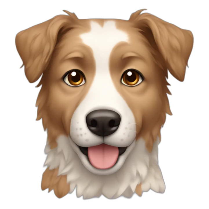 messy fur mixed breed beige brown eyes dog sticker