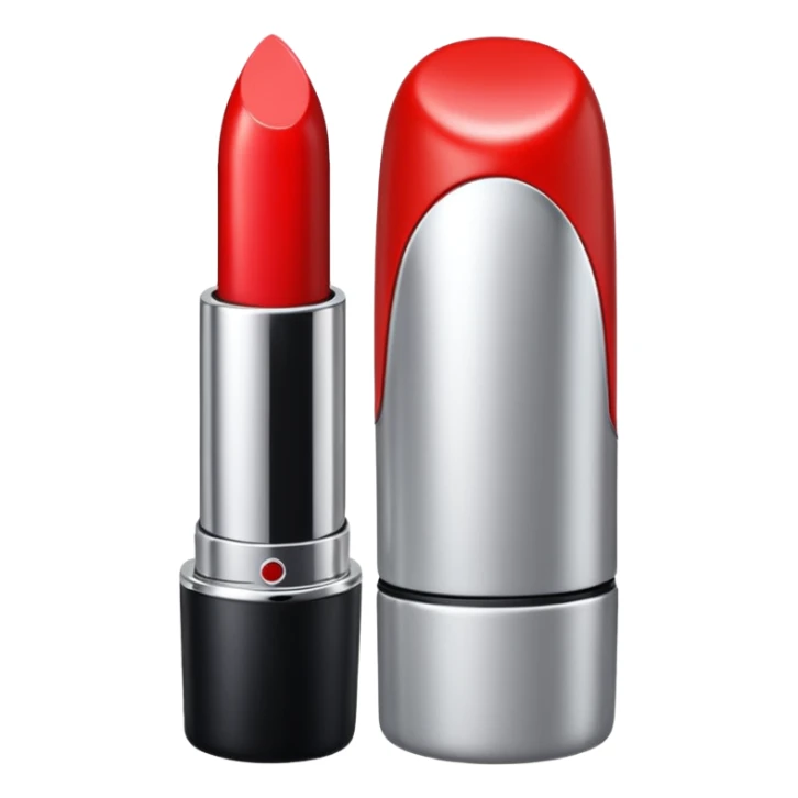 lipstick bullet, polished silver chrome, sexy beauty symbol sticker