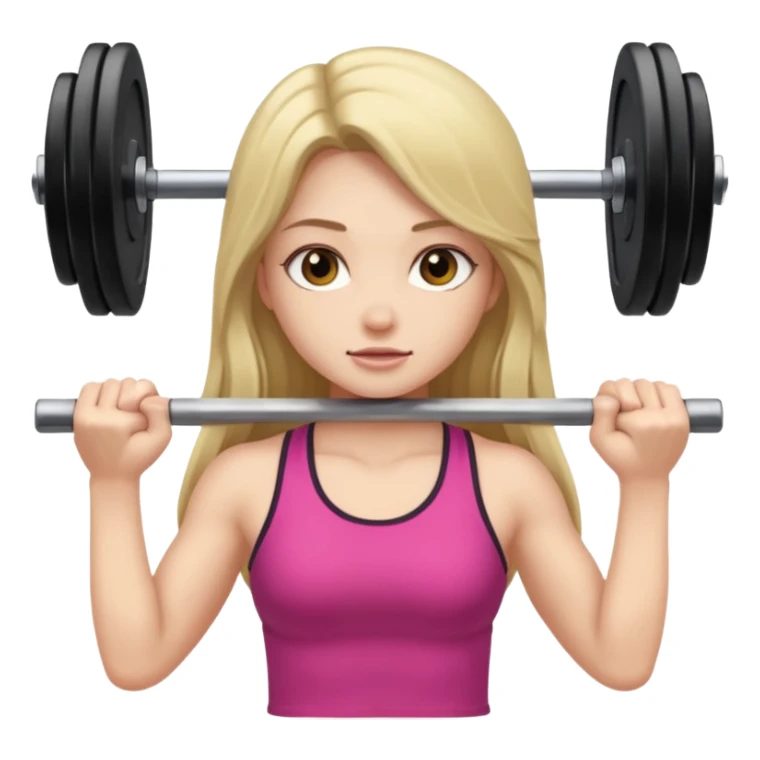 girl lifting weights longer hair  sticker