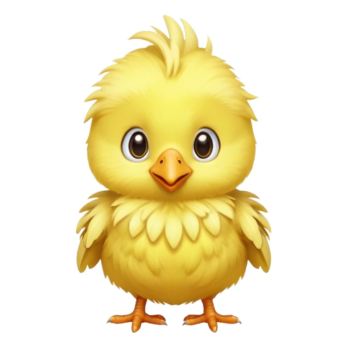 Baby chocobo from Final Fantasy, cute tiny yellow bird chick with fluffy feathers sticker