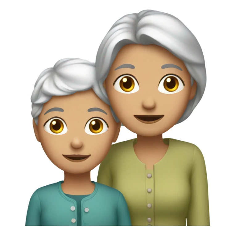 Grandmother with a girl sticker