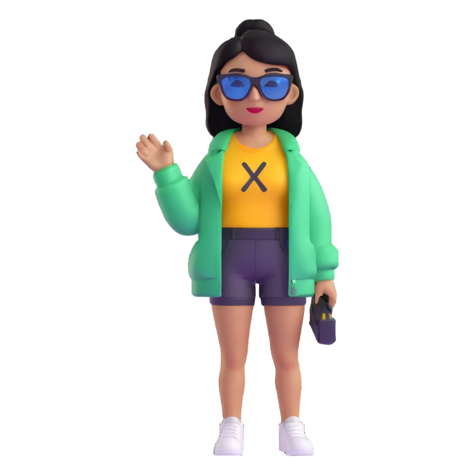Roblox baddie girl with sunglasses and stylish clothes sticker