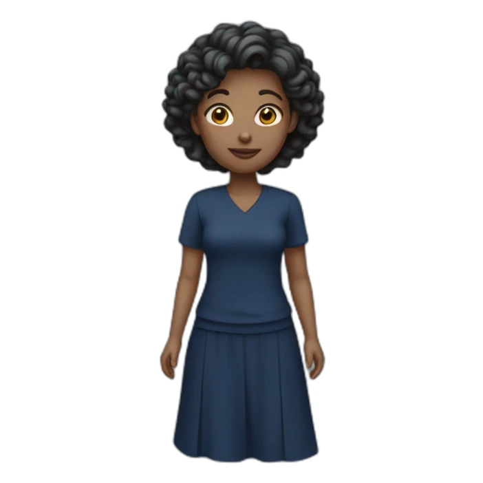 white woman dark blue outfit sticker