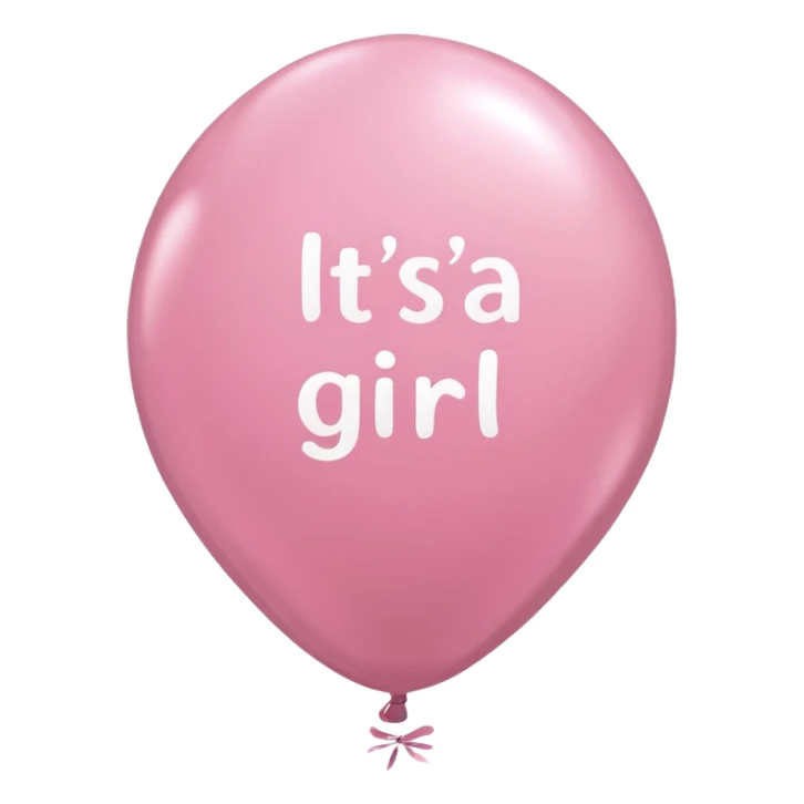A light pink balloon with a text "it's a girl" on it sticker