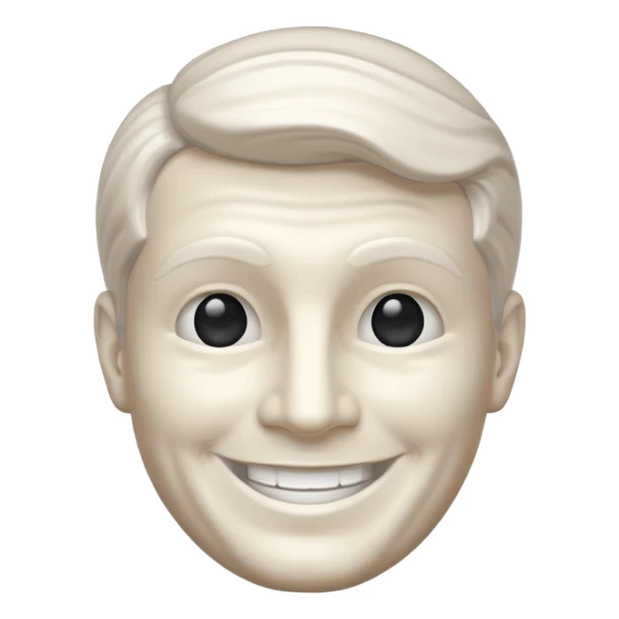 Marble style statue of man head happy full white sticker