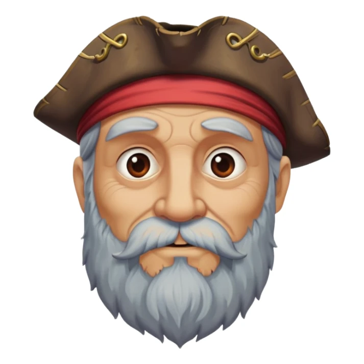Old bearded pirate with heart eyes looking with admiration sticker