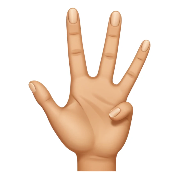 Three fingers up of a beige hand sticker