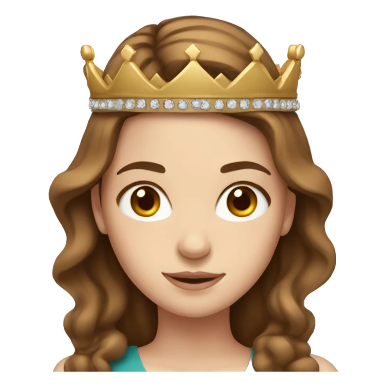White girl with brown hair wearing a crown  sticker