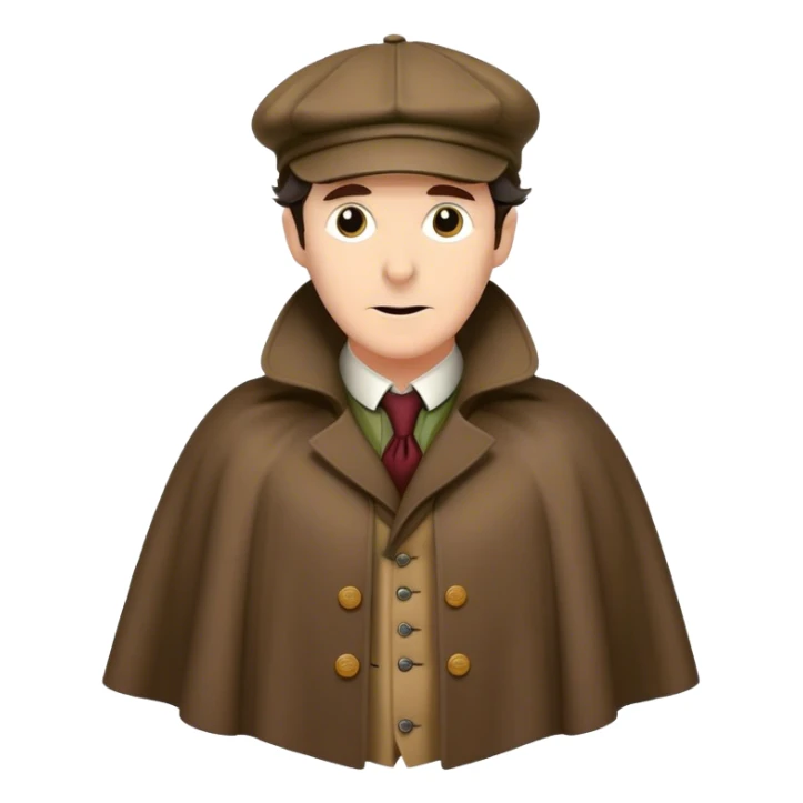 sherlock holmes wearing a deerstalker hat and an Inverness cape sticker