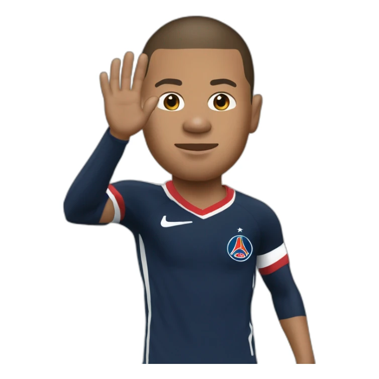 Mbappe avec la bouche ouverte et les mains derrière la tête sticker