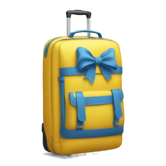 travel bag with blue yellow ribbon sticker